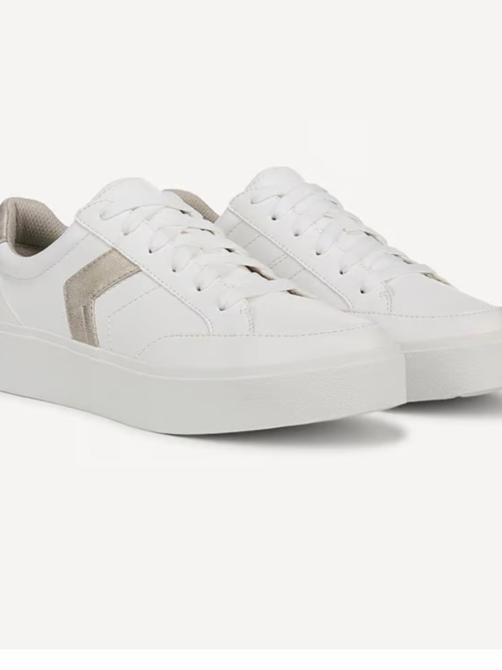 Women's Madison Lace Sneaker white/gold faux leather size 10 - Picture 1 of 9